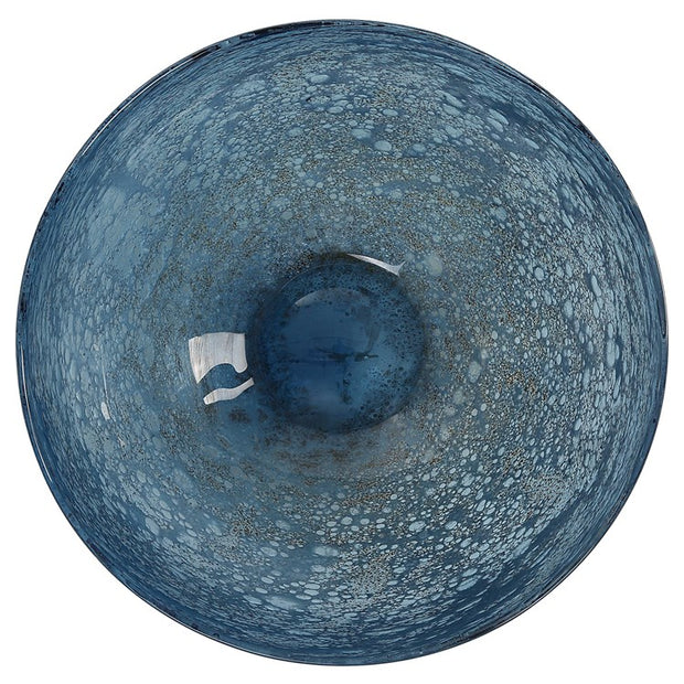 Uttermost Genovesa Aqua Blown Glass Textured Bowl