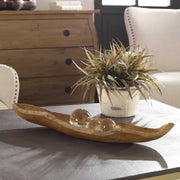 Uttermost Teak Leaf Natural Handcrafted Wood Bowl