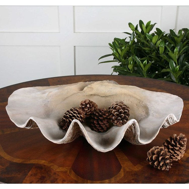 Uttermost Clamshell Antique White Decorative Bowl