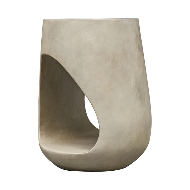 Uttermost Lithos Warm Gray Glass Comcrete Accent Table ~ Indoor And Outdoor Use