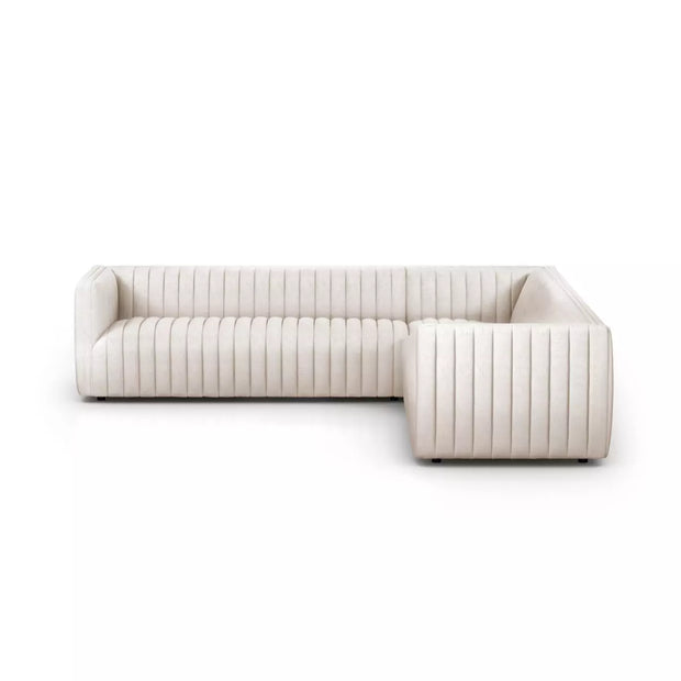 Four Hands Augustine Channeled 3 Piece Chaise Sectional 105” ~ Dover Crescent Upholstered Performance Fabric