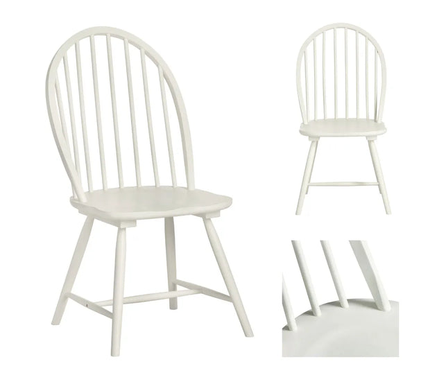 Crestview Collection Weaver Painted White Dining Chair
