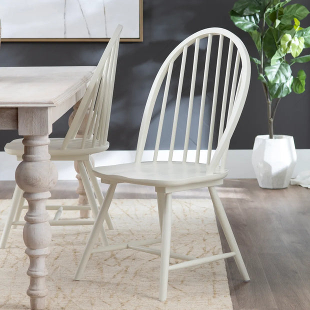 Crestview Collection Weaver Painted White Dining Chair