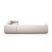 Four Hands Augustine Channeled 3 Piece Chaise Sectional 126” ~ Dover Crescent Upholstered Performance Fabric