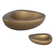 Uttermost Ovate Textured Antique Brass Set of 2 Organically Shaped Bowls