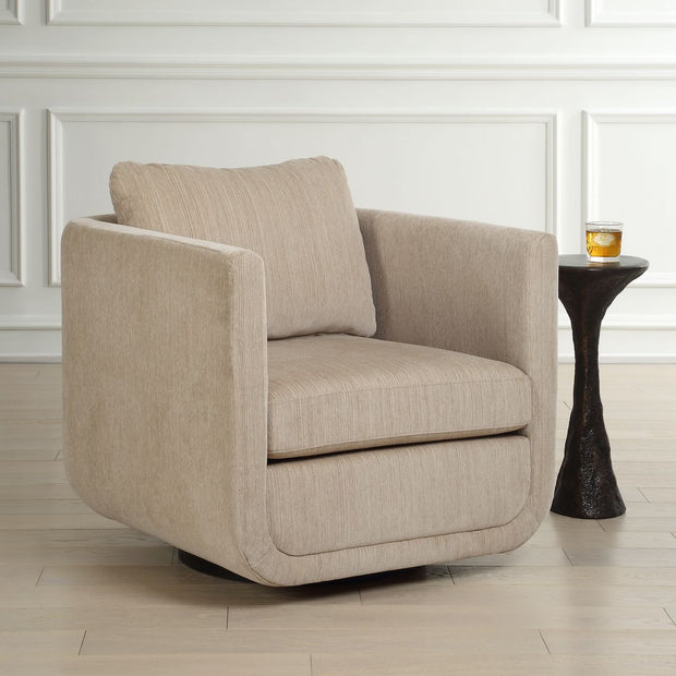 Uttermost Abound Textured Chenille Swivel Chair