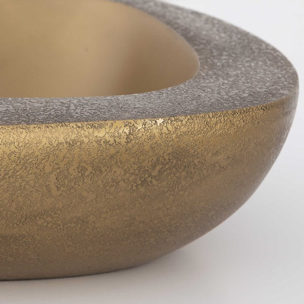Uttermost Ovate Textured Antique Brass Set of 2 Organically Shaped Bowls