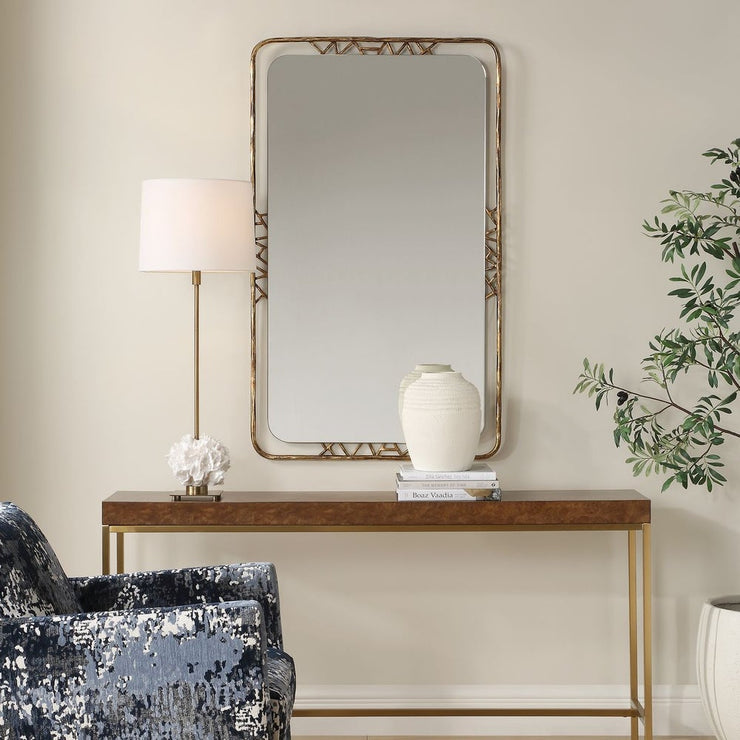 Uttermost Tahoma Antiqued Gold Iron Mirror