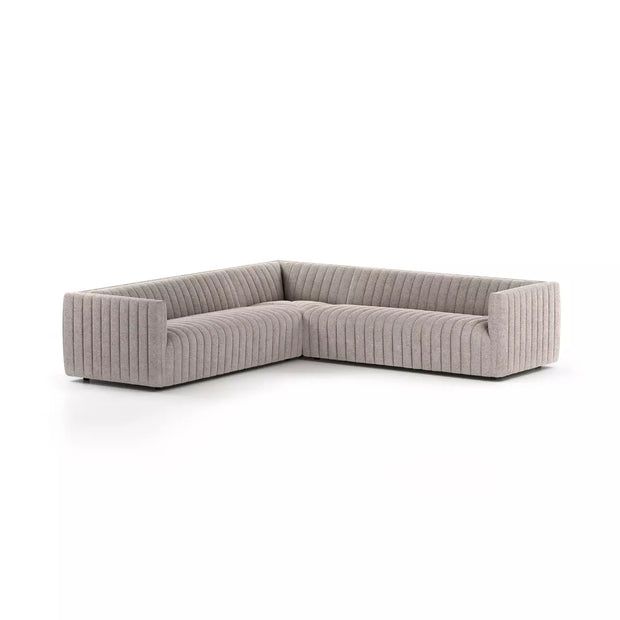 Four Hands Augustine Channeled 3 Piece Chaise Sectional 105” ~ Orly Natural Upholstered Fabric