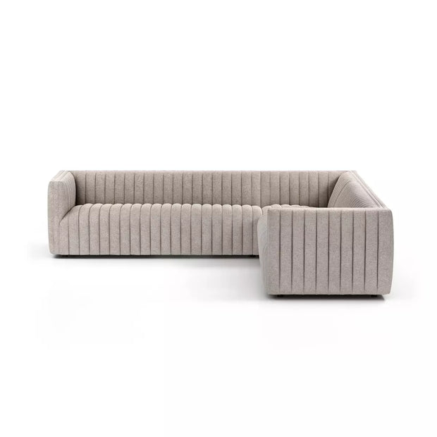 Four Hands Augustine Channeled 3 Piece Chaise Sectional 105” ~ Orly Natural Upholstered Fabric