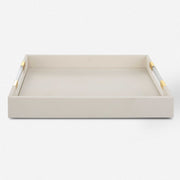 Uttermost Wessex White Faux Shagreen Tray with Acrylic and Brass Handles