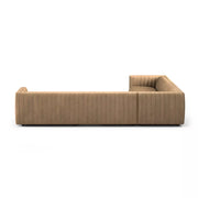 Four Hands Augustine Channeled 3 Piece Chaise Sectional 126” ~ Palermo Drift Top Grain Leather