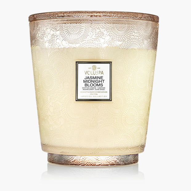 Voluspa Jasmine Midnight Blooms 5 Wick Hearth Candle ~ 123 oz