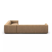 Four Hands Augustine Channeled 3 Piece Chaise Sectional 126” ~ Palermo Drift Top Grain Leather