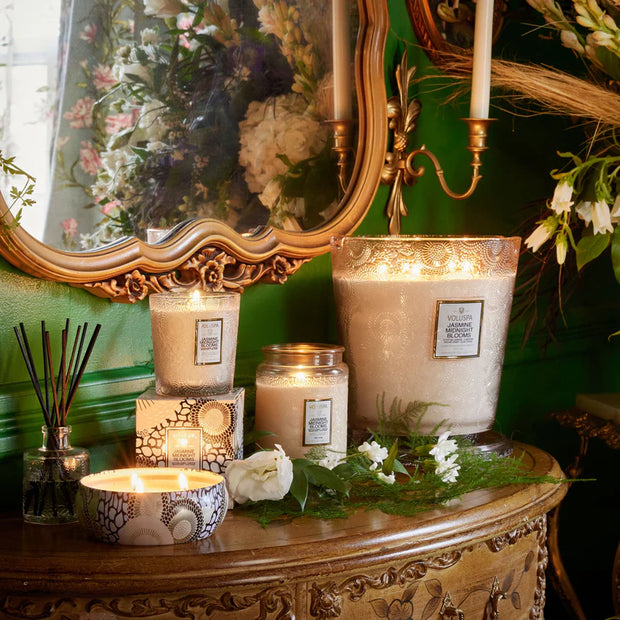 Voluspa Jasmine Midnight Blooms 5 Wick Hearth Candle ~ 123 oz