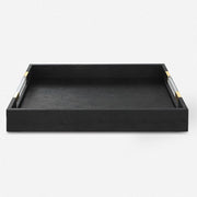 Uttermost Wessex Black Faux Shagreen Tray with Acrylic and Brass Handles