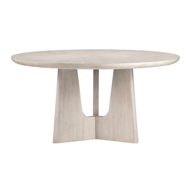 Crestview Collection Willow Round Creamwash Wood Dining Table