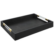 Uttermost Wessex Black Faux Shagreen Tray with Acrylic and Brass Handles