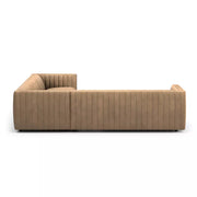 Four Hands Augustine Channeled 3 Piece Chaise Sectional 105” ~ Palermo Drift Top Grain Leather