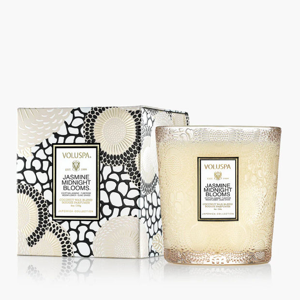 Voluspa Jasmine Midnight Blooms Classic Candle ~ 9oz