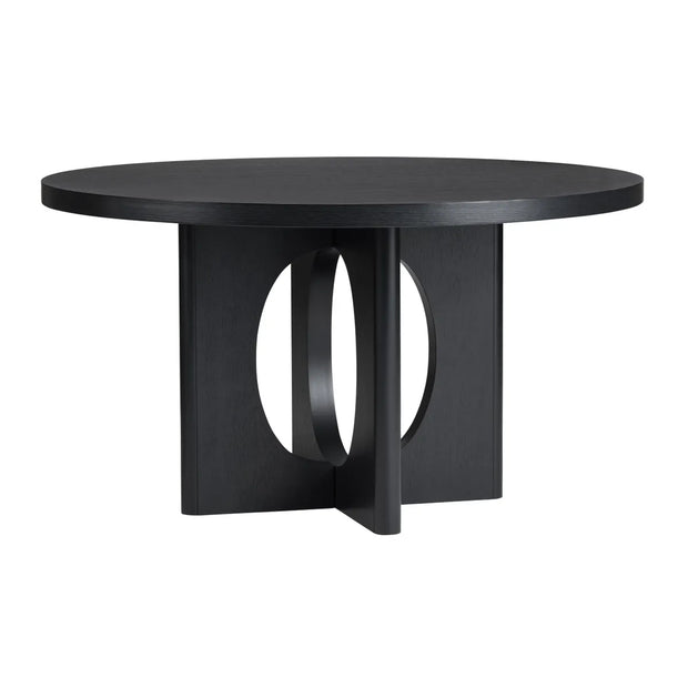 Crestview Collection Wyndham Round Black Wood Dining Table