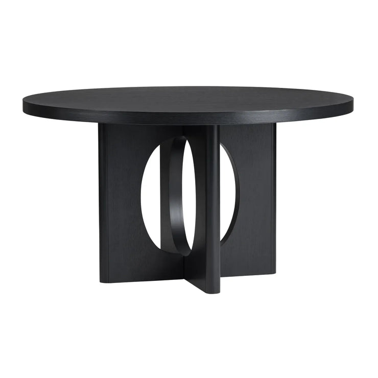 Crestview Collection Wyndham Round Black Wood Dining Table