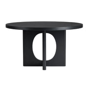 Crestview Collection Wyndham Round Black Wood Dining Table