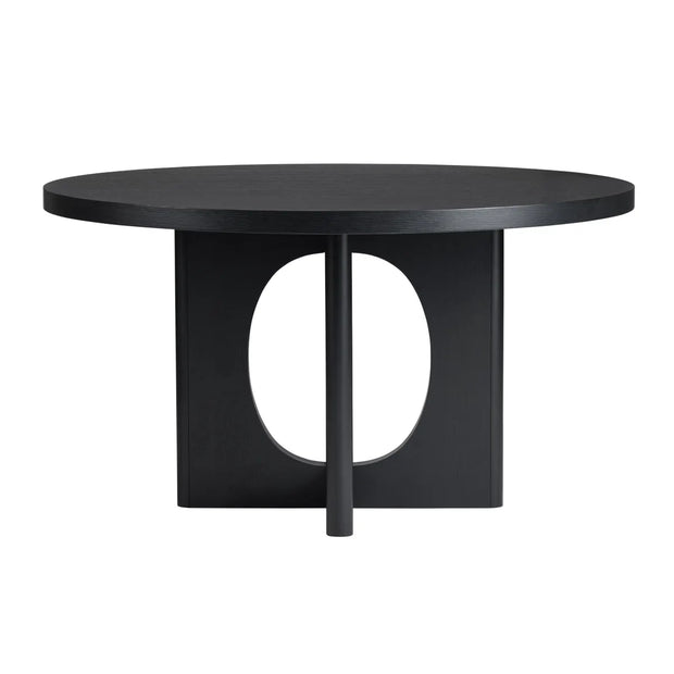 Crestview Collection Wyndham Round Black Wood Dining Table