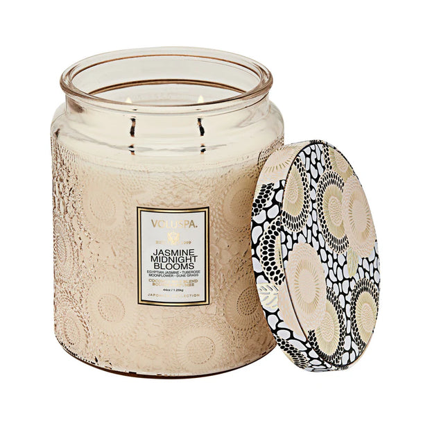 Voluspa Jasmine Midnight Blooms Luxe Jar Candle ~ 44oz