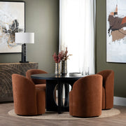 Crestview Collection Wyndham Round Black Wood Dining Table