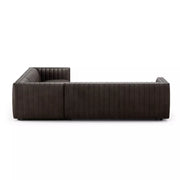 Four Hands Augustine Channeled 3 Piece Chaise Sectional 105” ~ Deacon Wolf Top Grain Leather