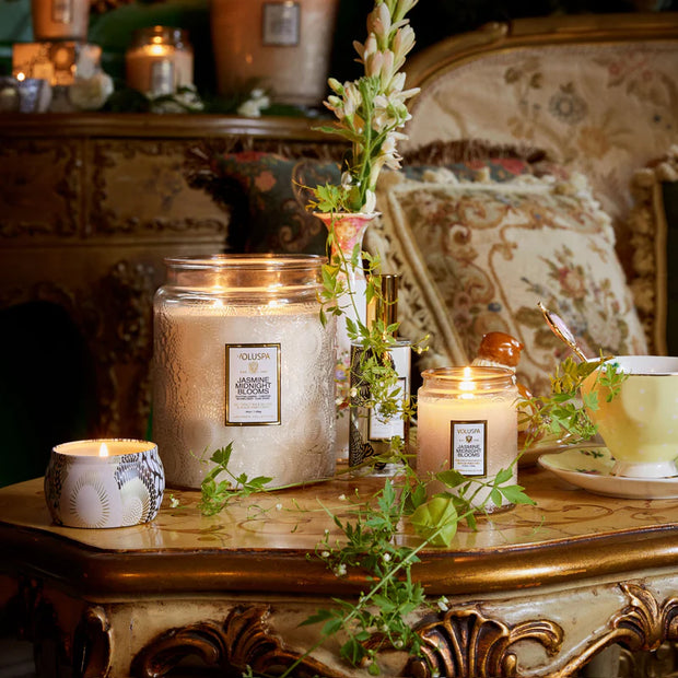 Voluspa Jasmine Midnight Blooms Luxe Jar Candle ~ 44oz