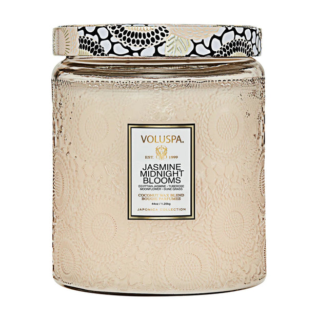 Voluspa Jasmine Midnight Blooms Luxe Jar Candle ~ 44oz