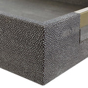 Uttermost Wessex Gray Faux Shagreen Tray with Acrylic and Brass Handles