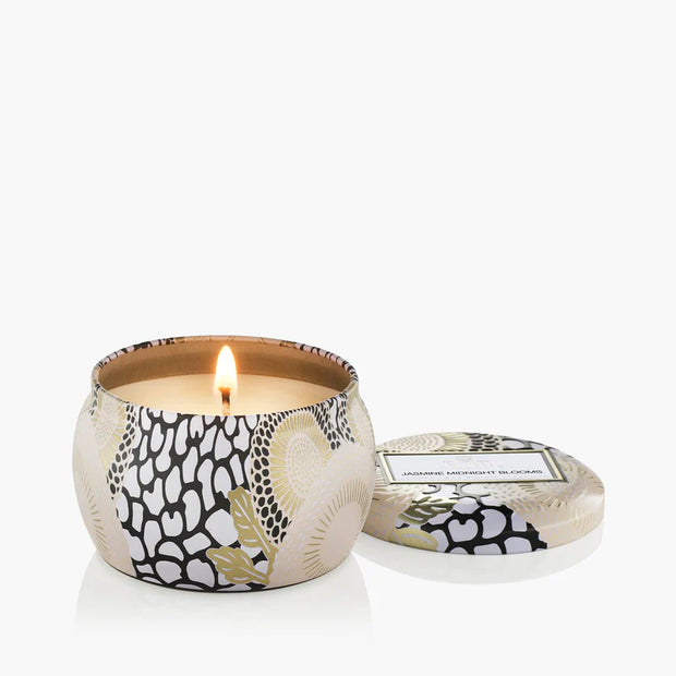 Voluspa Jasmine Midnight Blooms Mini Tin Candle ~ 4 oz