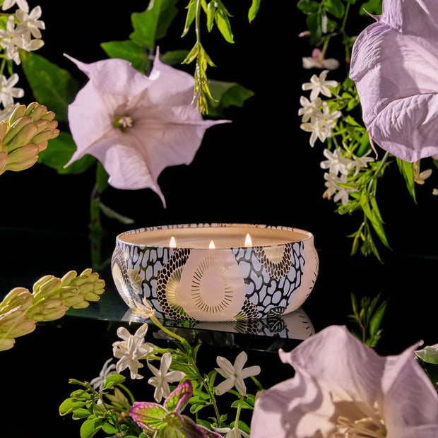 Voluspa Jasmine Midnight Blooms 3 Wick Tin Candle ~ 12oz