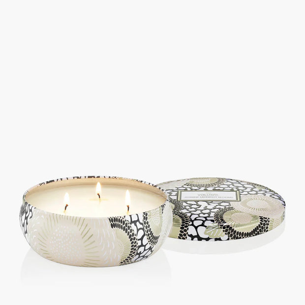 Voluspa Jasmine Midnight Blooms 3 Wick Tin Candle ~ 12oz