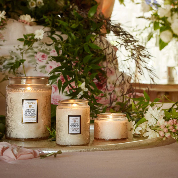 Voluspa Jasmine Midnight Blooms Petite Jar Candle ~ 3.2 oz