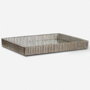 Uttermost Talmage Silver Leaf Mirrored Contemporary Tray
