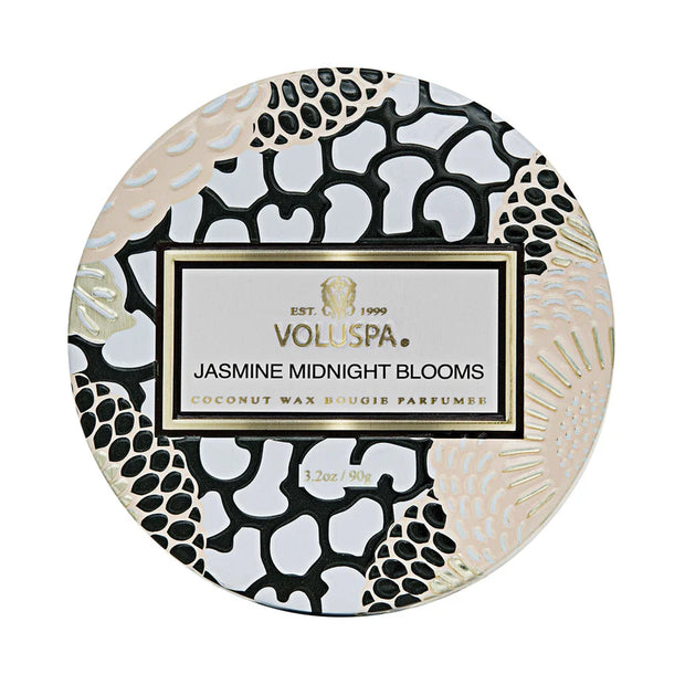 Voluspa Jasmine Midnight Blooms Petite Jar Candle ~ 3.2 oz