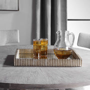 Uttermost Talmage Silver Leaf Mirrored Contemporary Tray