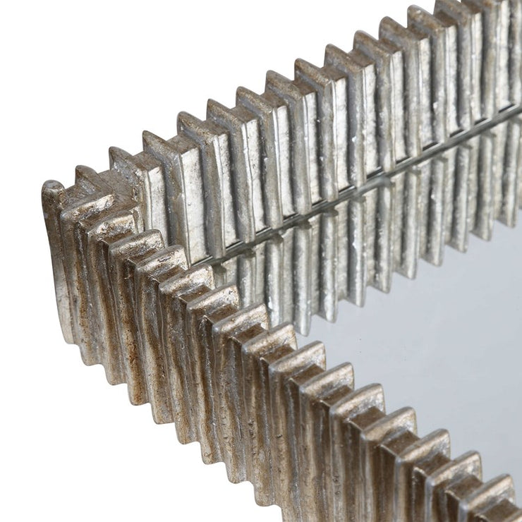 Uttermost Talmage Silver Leaf Mirrored Contemporary Tray