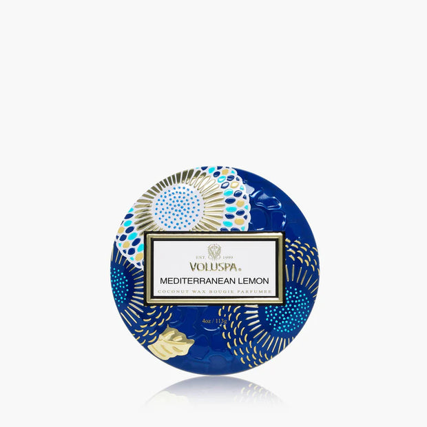 Voluspa Mediterranean Lemon Mini Tin Candle ~ 4oz