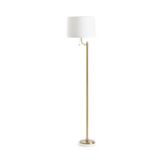 Crestview Collection Nash Gold Metal Floor Lamp With White Linen Shade