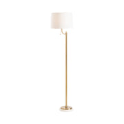 Crestview Collection Nash Gold Metal Floor Lamp With White Linen Shade