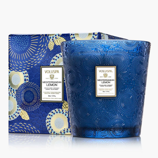 Voluspa Mediterranean Lemon 3 Wick Hearth Candle ~ 38oz