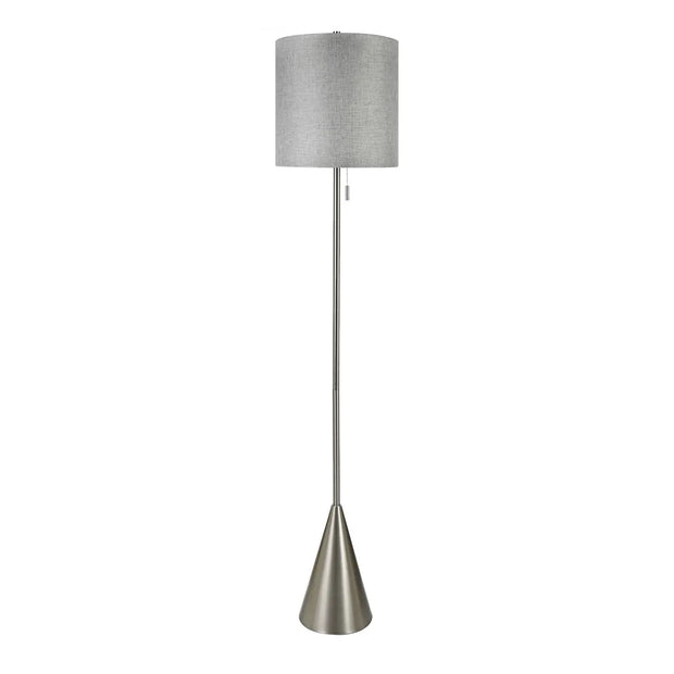 Crestview Collection Silver Metal Plated Brushed Nickel Floor Lamp With Silver Lamp Shade