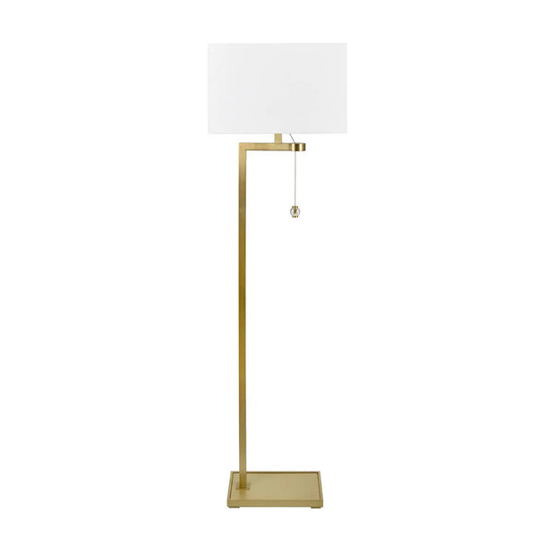 Crestview Collection Forbes Sleek Warm Honey Brass Floor Lamp