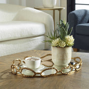 Uttermost Cable Chain Gold Leaf Iron and Mirrored Tray