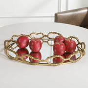 Uttermost Cable Chain Gold Leaf Iron and Mirrored Tray